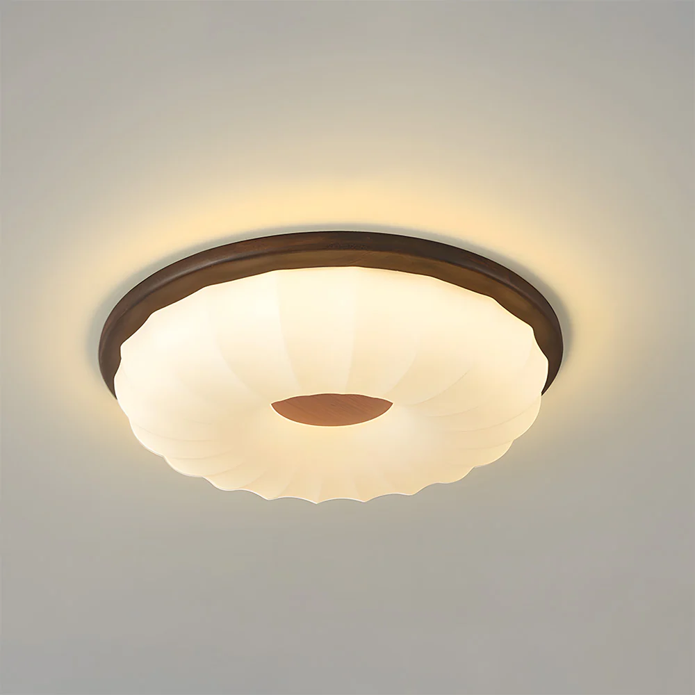Walnut Color Simple LED Bedroom Ceiling Light - Image 15
