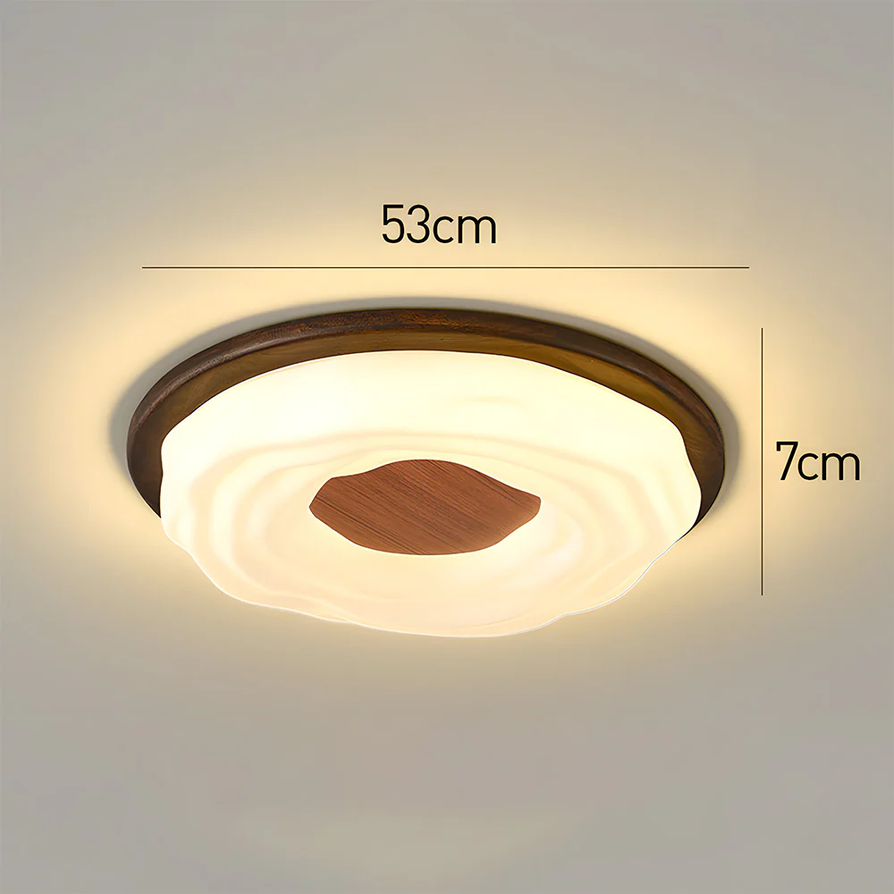 Walnut Color Simple LED Bedroom Ceiling Light - Image 4