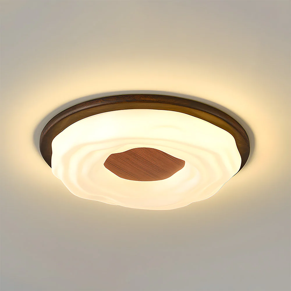 Walnut Color Simple LED Bedroom Ceiling Light - Image 9
