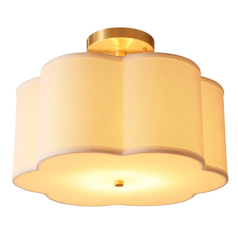 Simple White Flower Semi Flush Ceiling Light For Bedroom - Image 11