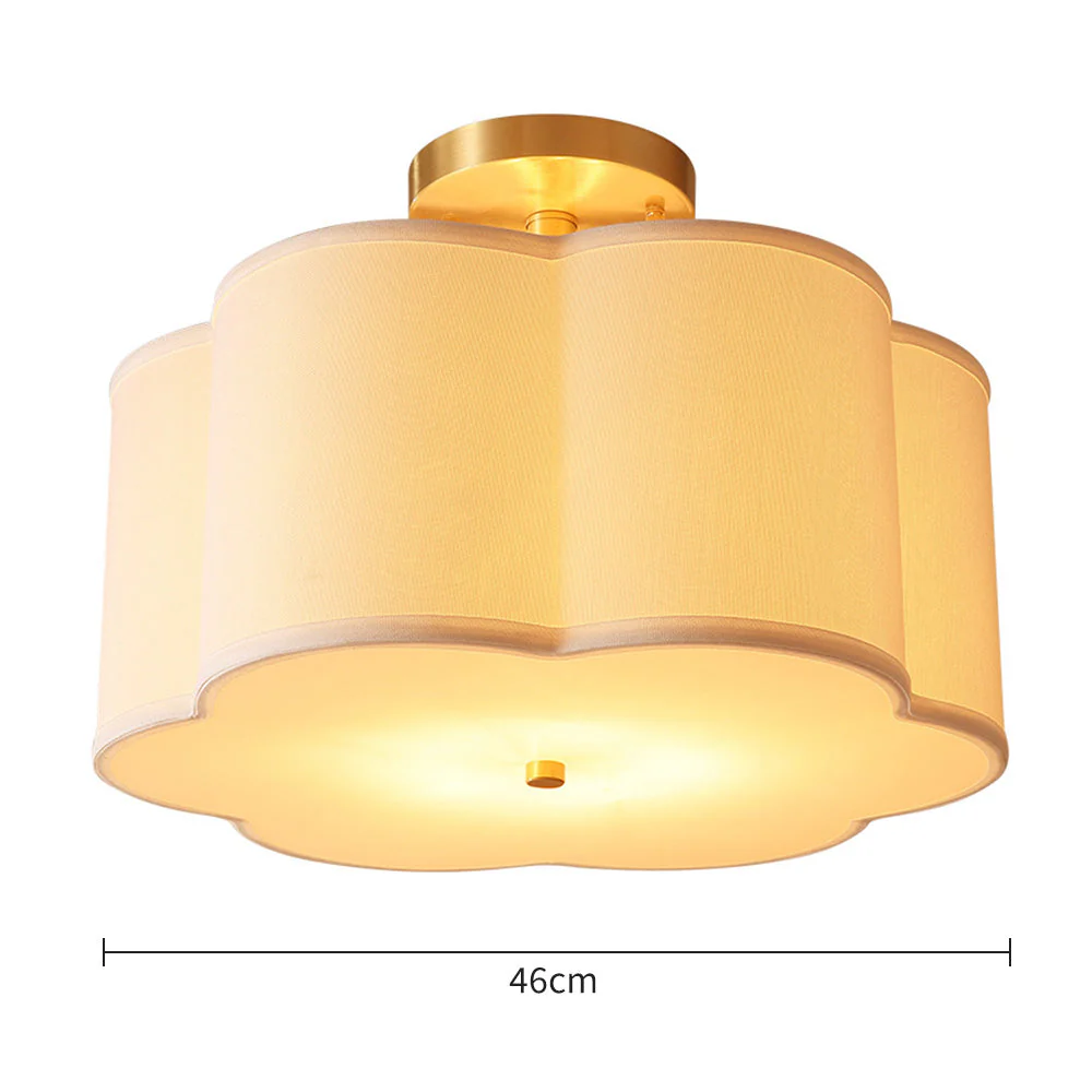 Simple White Flower Semi Flush Ceiling Light For Bedroom - Image 12