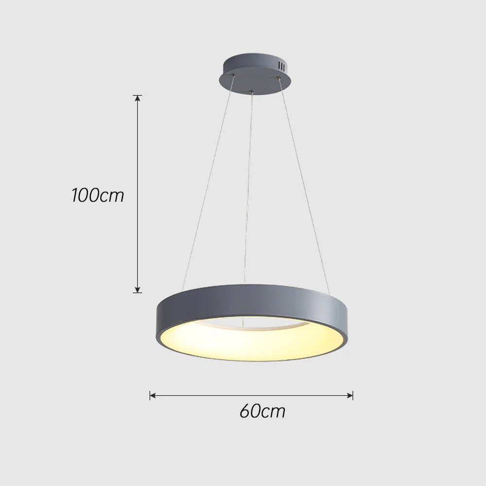 White LED Ribbed Hoop Pendant Ceiling Lights - Image 10