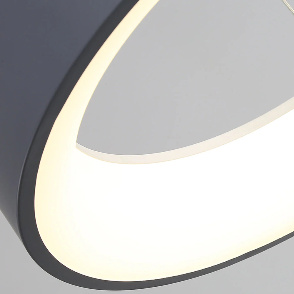 White LED Ribbed Hoop Pendant Ceiling Lights - Image 8