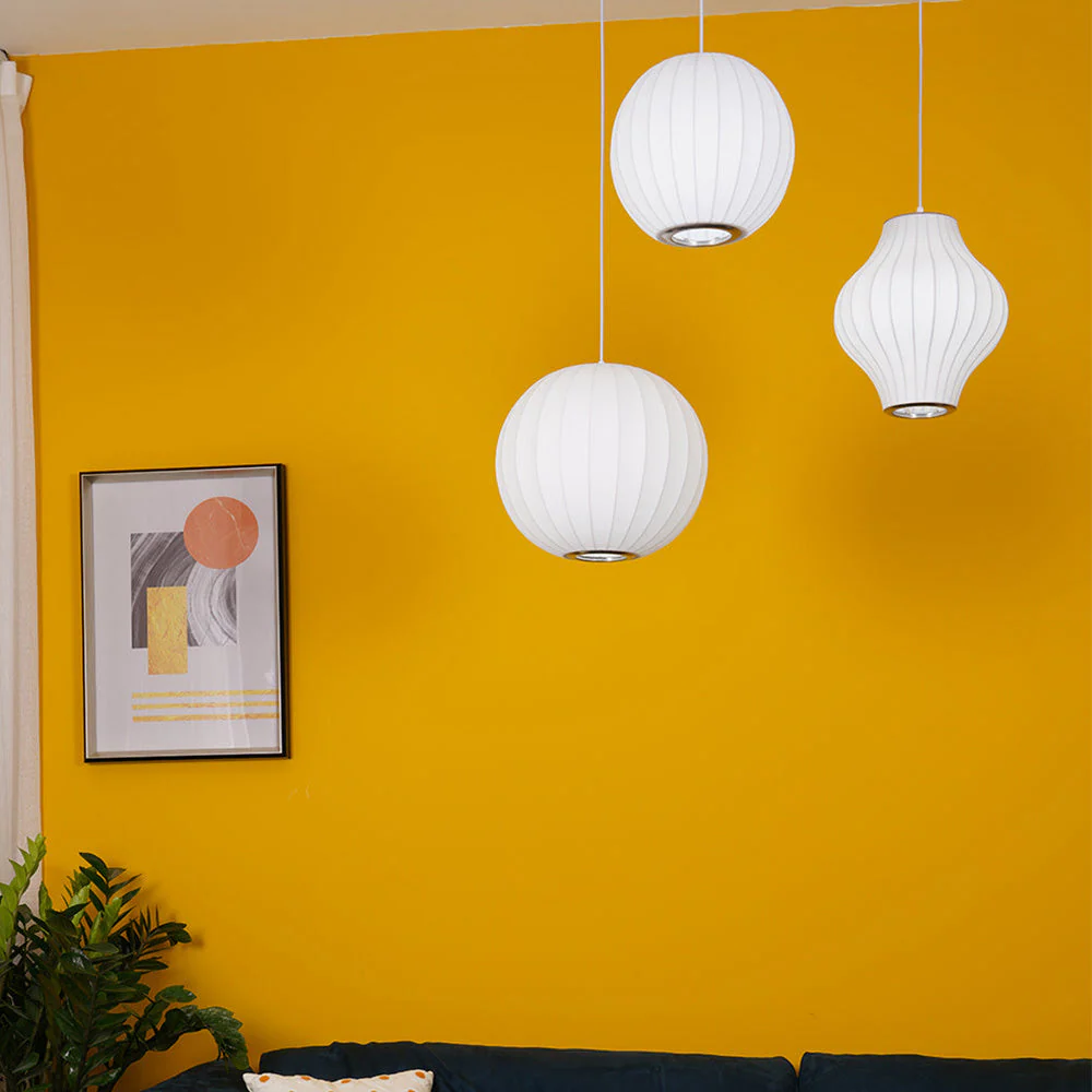 Nordic White Lantern Saucer Pendant Light For Living Room - Image 16