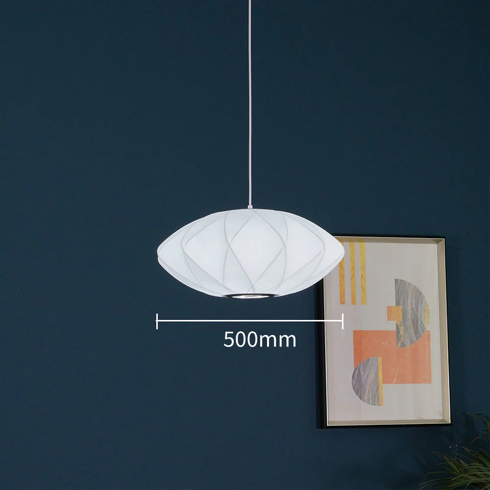 Nordic White Lantern Saucer Pendant Light For Living Room - Image 17