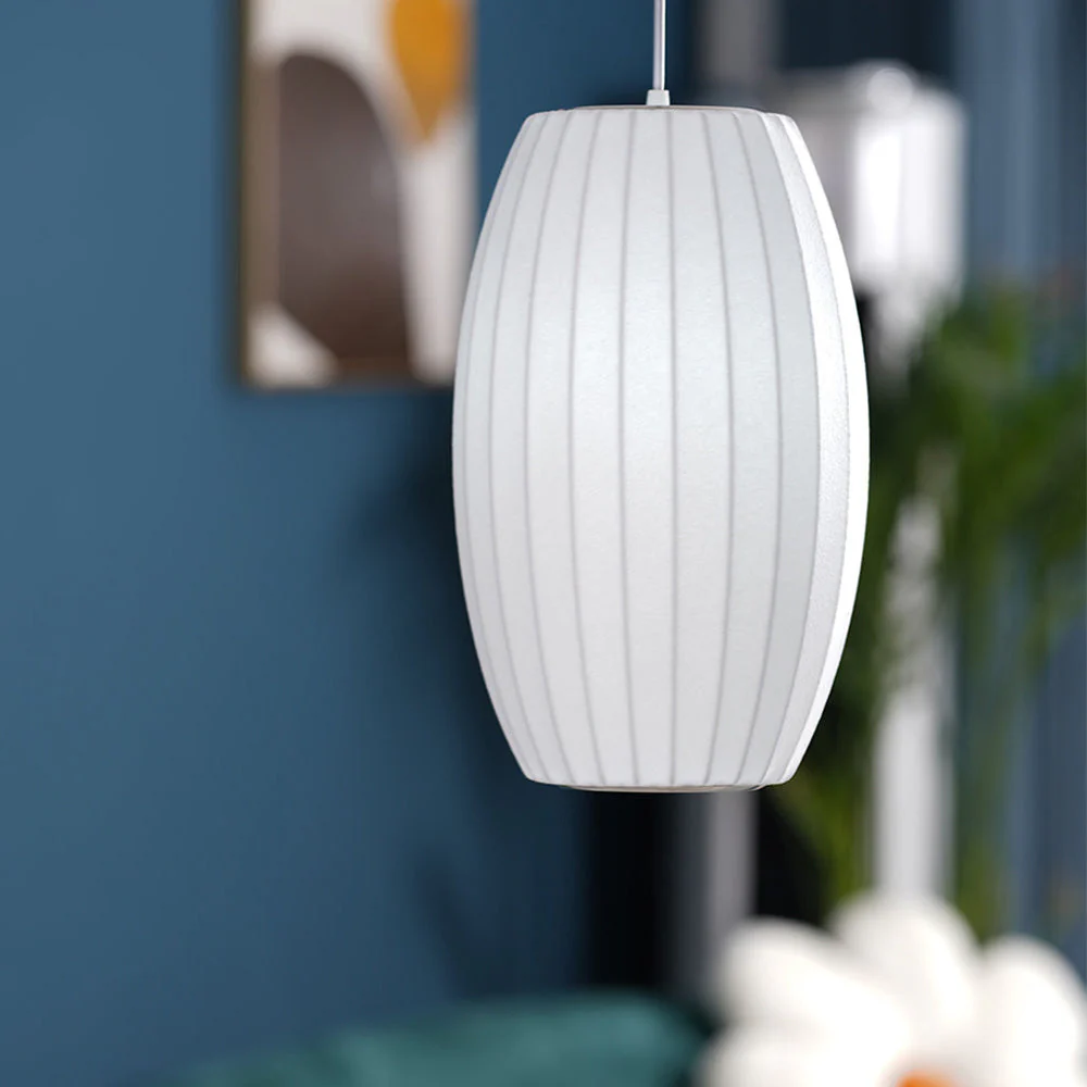 Nordic White Lantern Saucer Pendant Light For Living Room - Image 18