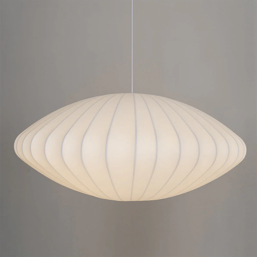 Nordic White Lantern Saucer Pendant Light For Living Room - Image 29