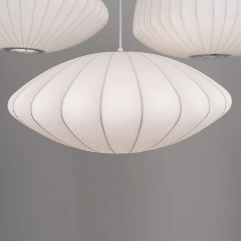 Nordic White Lantern Saucer Pendant Light For Living Room - Image 37