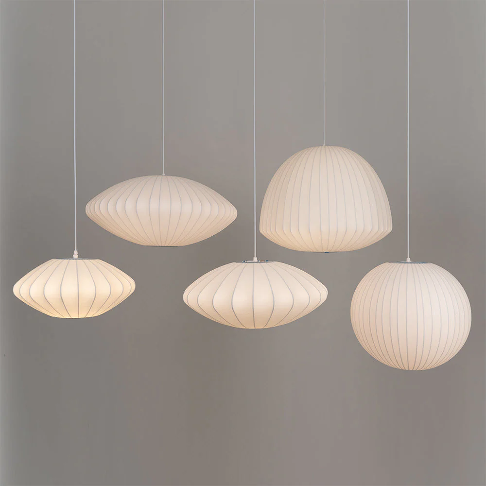 Nordic White Lantern Saucer Pendant Light For Living Room - Image 39