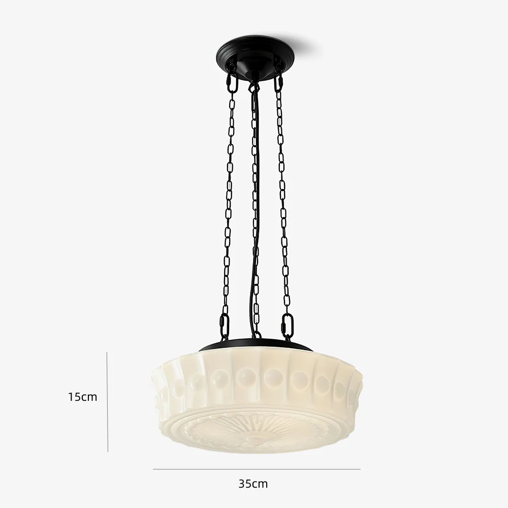 White Vintage Round Pendant Light - Image 21