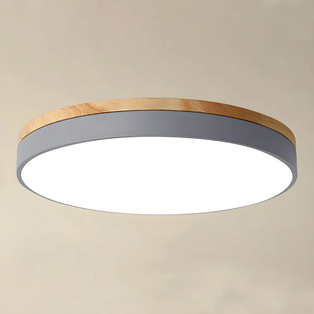 Wooden Round Shape Flush Mount Ceiling Lights - Image 2