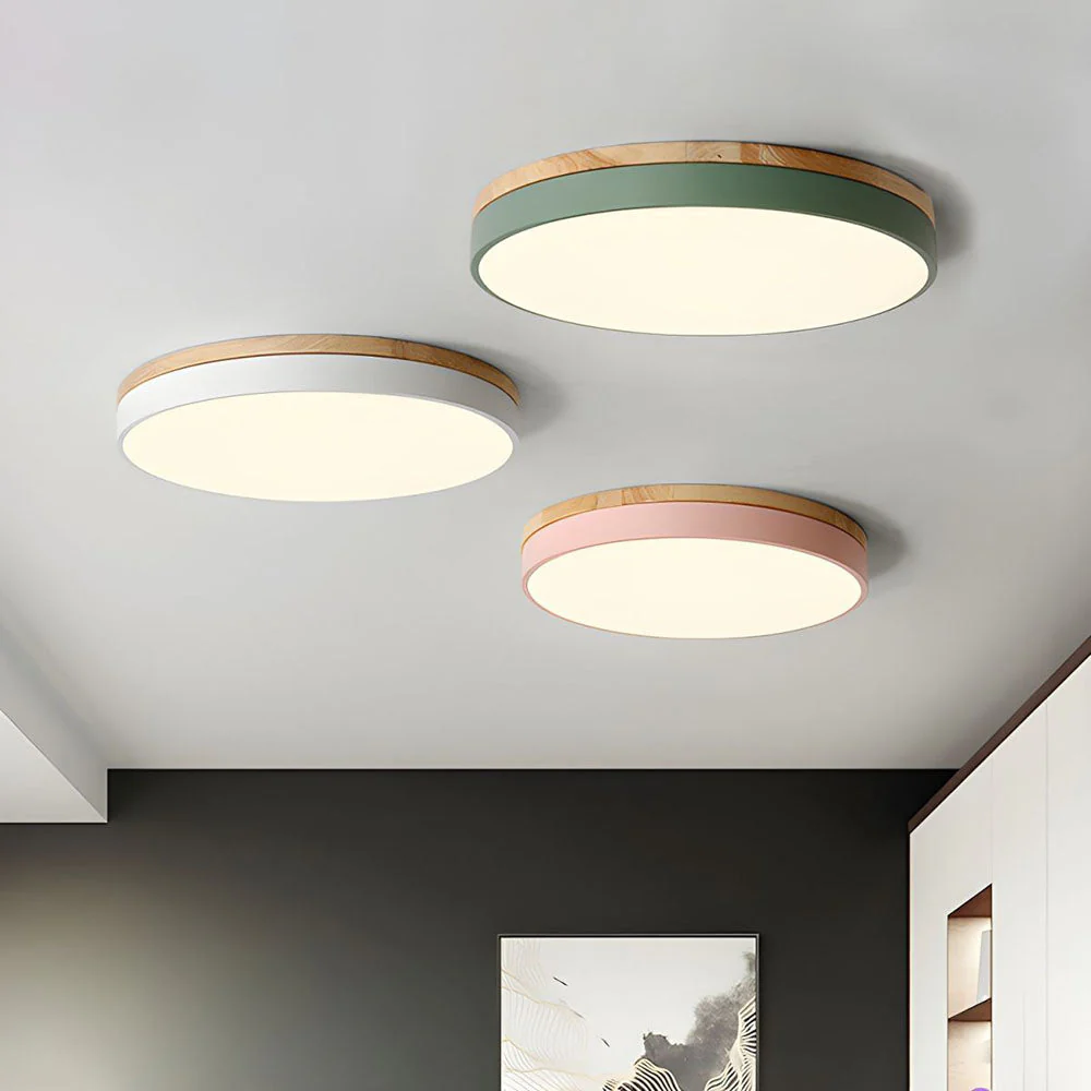 Wooden Round Shape Flush Mount Ceiling Lights - Image 24
