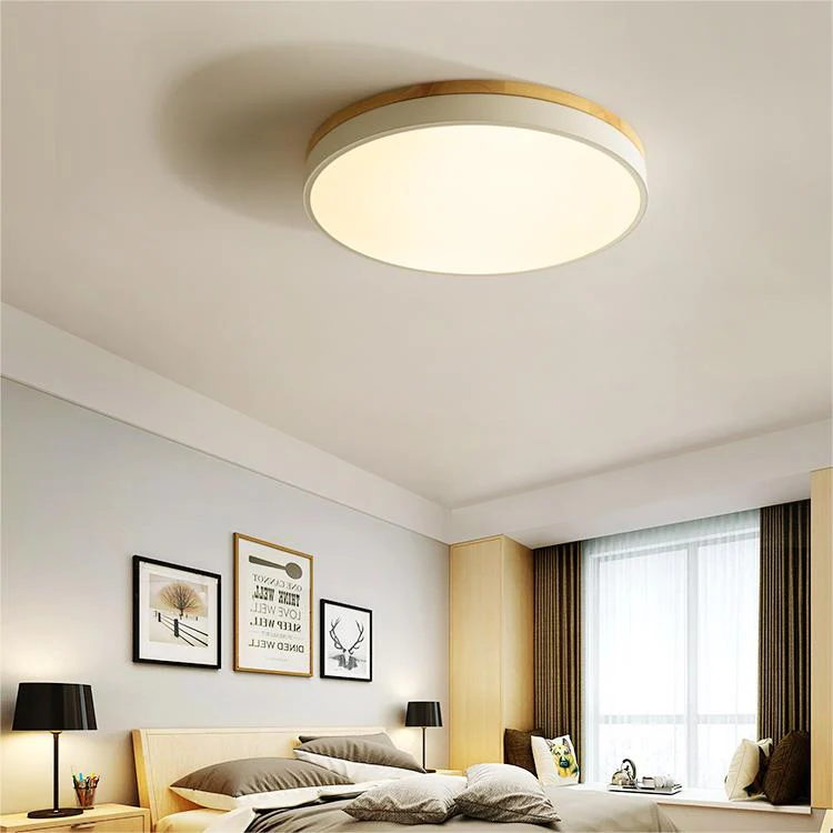 Wooden Round Shape Flush Mount Ceiling Lights - Image 7