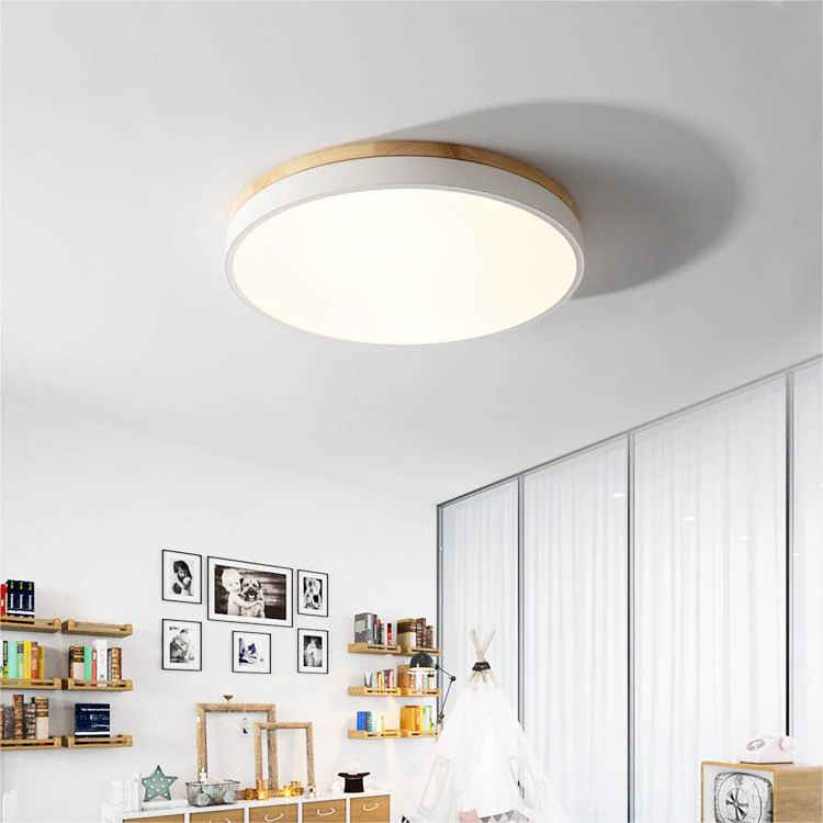 Wooden Round Shape Flush Mount Ceiling Lights - Image 8