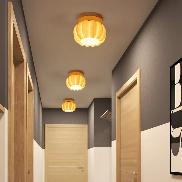 Yellow Pumpkin Ceiling Light - Image 3
