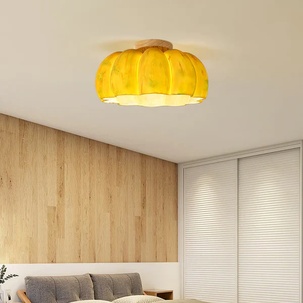 Yellow Pumpkin Ceiling Light - Image 7